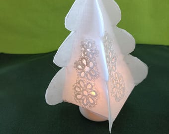 Tealight tatted lantern tree pattern, pdf pattern, AlenAleaDesign pattern, gift for Christmas, weddings, christenings or other occasions