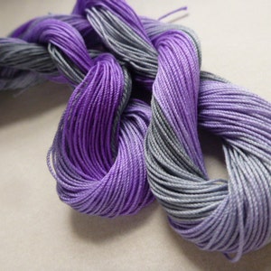 StormyLavander AlenaleaDesign tatting thread lace making,craft thread Purple Green Hand-dyed Cotton Thread tatting crochet,macrame