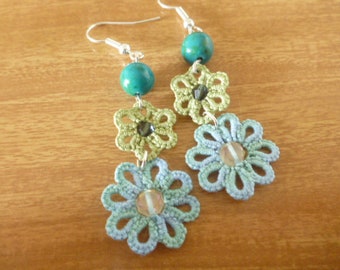 Earrings Ada, Tatted lace simple earring pattern, pdf pattern, AlenAleaDesign pattern