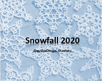 Snowfall 2020 AlenAleaDesign, tatted snowflake patterns, Christmas tatting, pdf digital instant download tatting patterns, tatting book