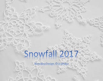 E-book, Tatted Snowflake patterns, Snowfall 2017, Pdf, Tatted snowflakes, shuttle tatting, pdf digital download, pdf pattern, AlenAleaDesign