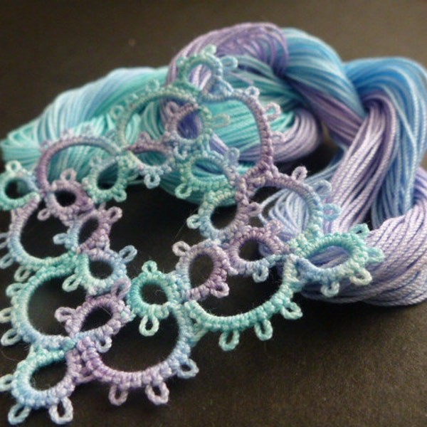 Mermaid AlenAleaDesign thread Lace cotton," indie hand dyed cotton 태팅 실, hand dyed,HDT, bobbin tatting crochet lace sewing quilting thread