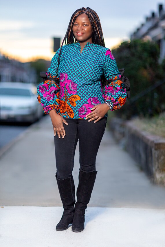 ankara puff sleeves