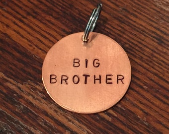 Big Brother Hand-Stamped Pet Tag – Copper, Brass, or Aluminum