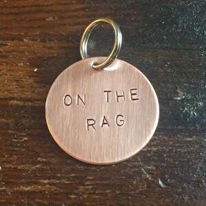 On the Rag Hand-Stamped Pet Tag - Funny Dog or Cat ID Tag