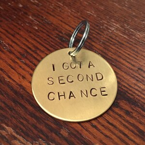 Second Chance Rescue Dog Tag - Hand-Stamped Aluminum, Brass, or Copper image 3