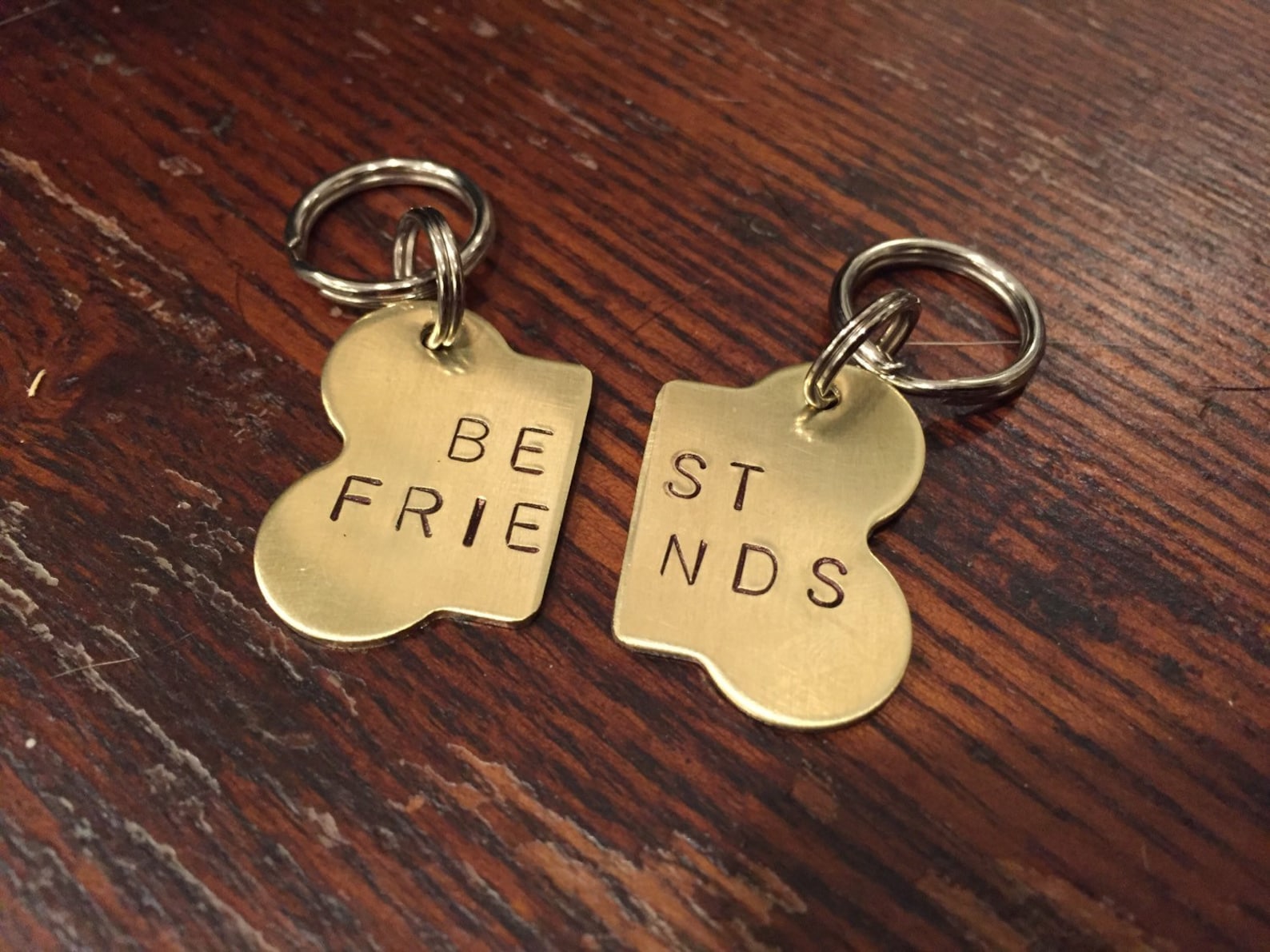 Best Friends Bone Dog Tag Set HANDSTAMPED Two Bff Dog Tags Etsy