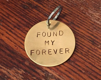 Found My Forever Hand-Stamped Pet Tag – Rescue Dog Gift, Dog Keychain