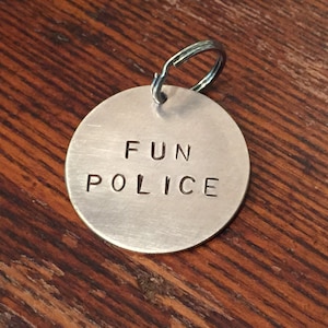 Fun Police Hand-Stamped Pet Tag – Unique Dog/Cat ID
