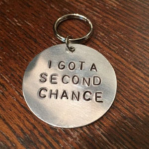 Second Chance Rescue Dog Tag - Hand-Stamped Aluminum, Brass, or Copper image 2