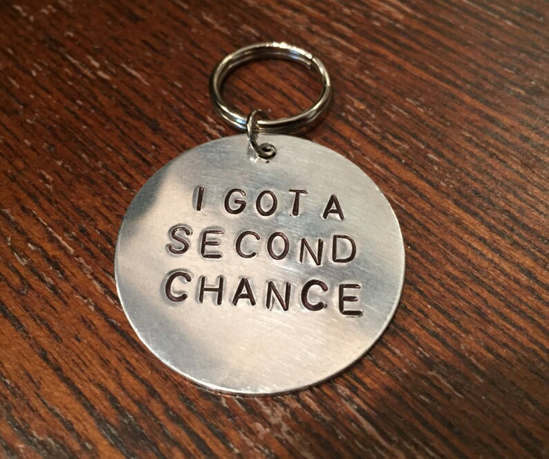 Second Chance Rescue Dog Tag - Hand-Stamped Aluminum, Brass, or Copper image 2