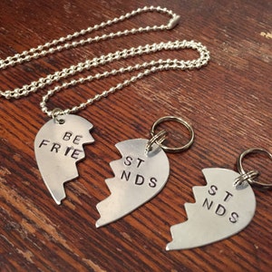 LARGE Best Friends Necklace and Dog Tag for multiple pets ORIGINAL hand-stamped My dogs are my best friends BFF dog mom gift image 1