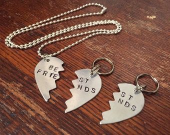 LARGE Best Friends Necklace and Dog Tag for multiple pets - ORIGINAL - hand-stamped - My dogs are my best friends - BFF - dog mom gift