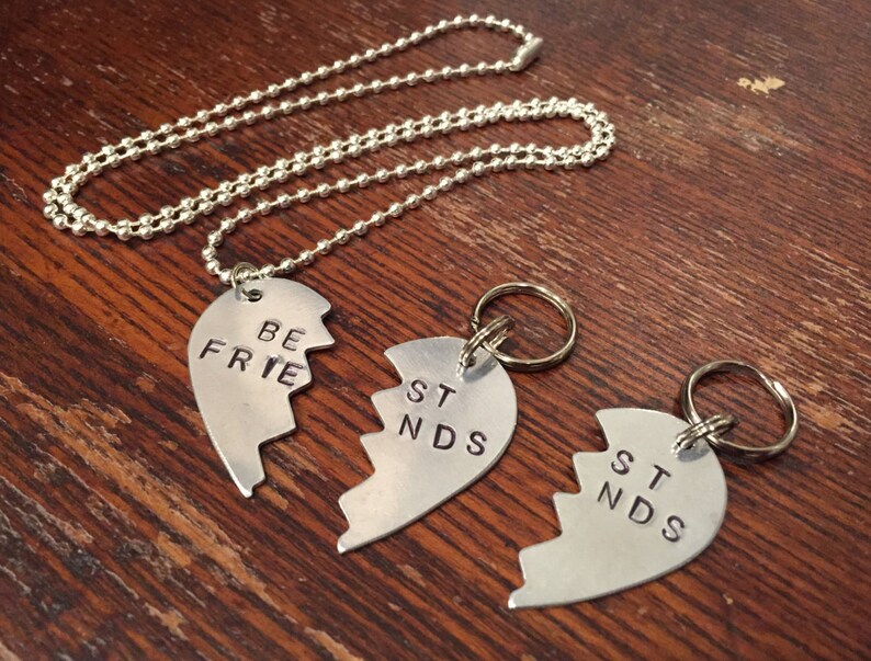 LARGE Best Friends Necklace and Dog Tag for multiple pets ORIGINAL hand-stamped My dogs are my best friends BFF dog mom gift image 1