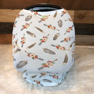 Stretchy carseat cover-Nursing cover/car seat cover/4 in 1 knit cover/baby car seat cover