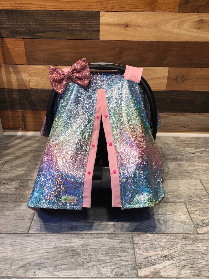Rainbow sparkle carseat canopy/car seat cover Etsy