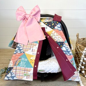 Baby car seat cover-baby car seat canopy/Rainbow baby car seat canopy