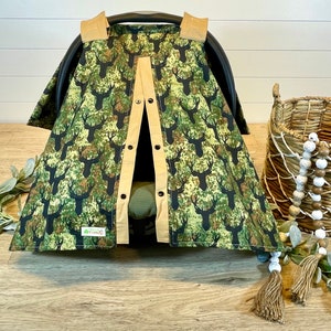 Baby car seat cover- camo car seat canopy/buck head/deer/stag/deer hunter