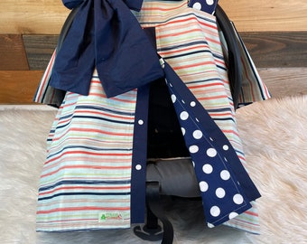 Reversible Car Seat Canopy: Stripes & Polka Dots, Baby Cover
