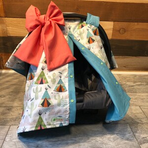 Baby car seat cover-baby car seat canopy/car seat canopy/car seat cover/teepees and cactus