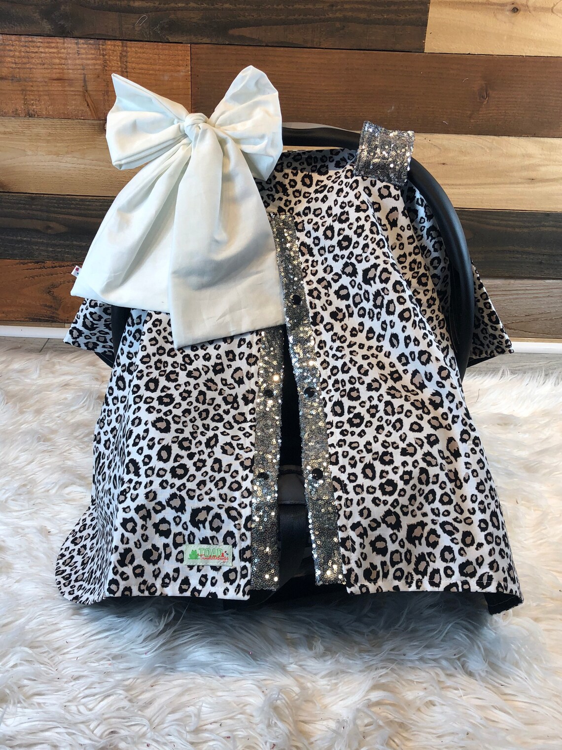 Leopard Car Seat Canopy/baby Girl Car Seat Canopy/snow Etsy