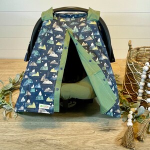Baby car seat cover/baby car seat canopy/mountains