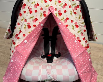 Strawberry Print Car seat Canopy