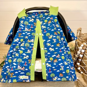Baby car seat cover/baby car seat canopy/babu boy canopy/puppy dogs