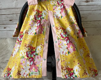 Vintage floral baby cover/car seat canopy/baby seat cover