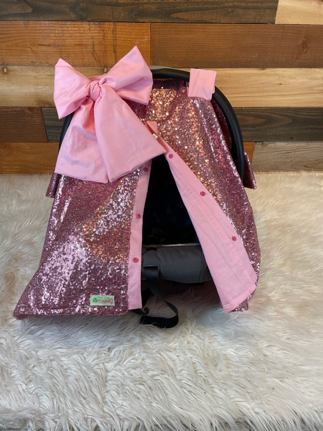 Sequin Car Seat Canopy/car Seat Cover/pink Sequin and Light Pink Etsy