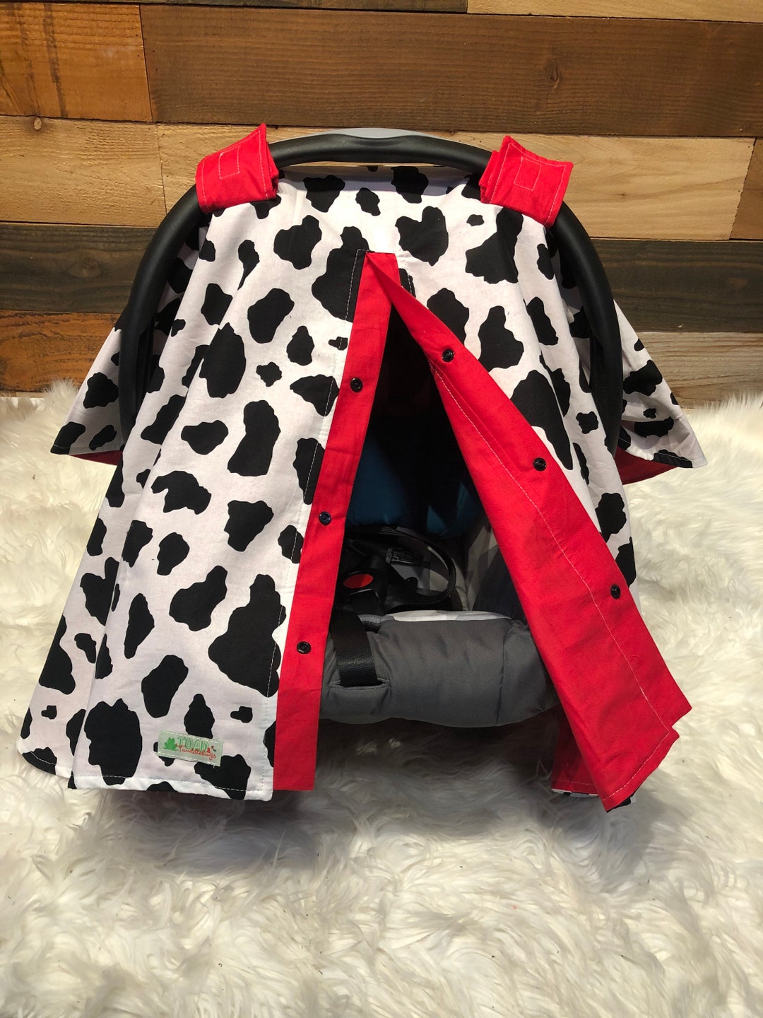 Cow Print Baby Cover/black and White Cow Car Seat/car Seat Canopy Etsy