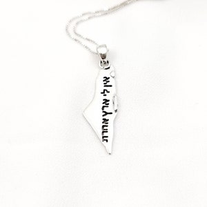 Collier carte d'Israël avec pendentif en argent sterling 925, gravure en hébreu Je n'ai pas d'autre pays, cadeau bijoux juifs, pendentif pays