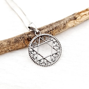 Star Of David Necklace 925 Sterling Silver, David Star Pendant Necklace, Magen David Pendant, Judaica Jewish Jewelry