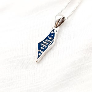 Collier carte d'Israël avec pendentif en argent sterling 925, Psaumes 121:8 Le chant des ascensions, Shir LaMaalot, cadeau de bijoux juifs, pendentif de pays