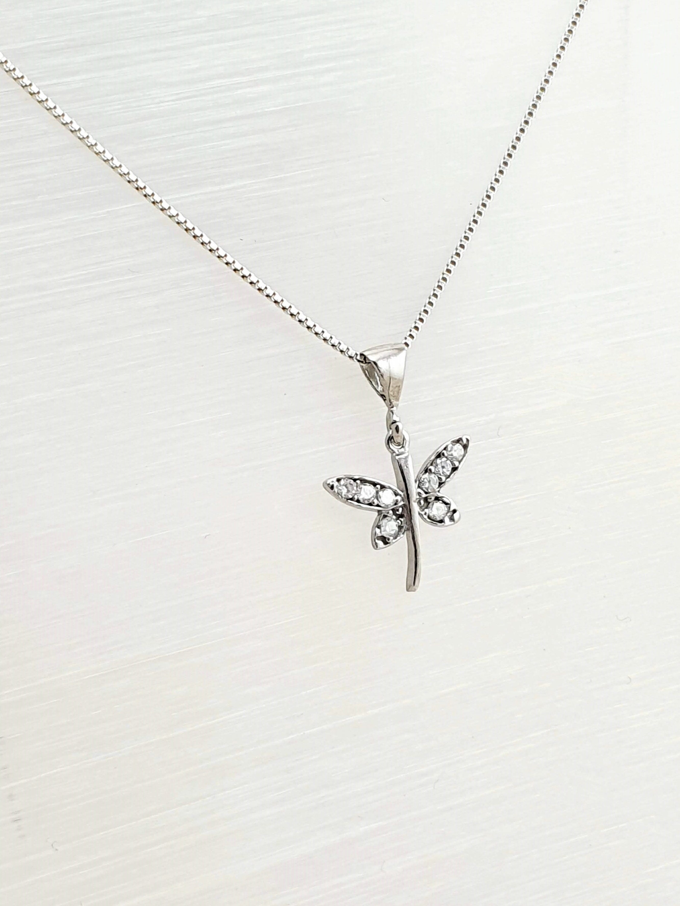 925 Sterling Silber Anhänger Libelle – Filigraner Charm Für Ketten, Handgefertigt, Im Samtbeutel