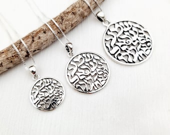Sterling Silver Shema Israel Pendant Necklace: Jewish Prayer Jewelry