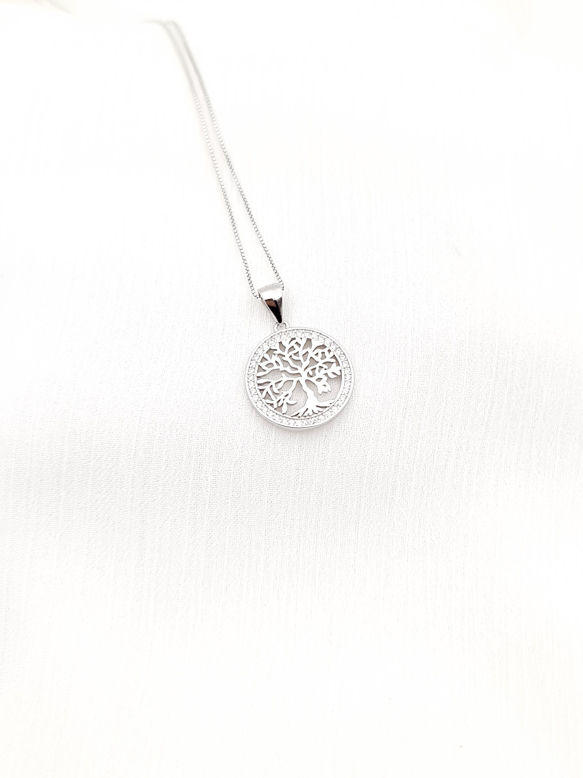 Tree of Life Pendant Necklace, 925 Sterling Silver Tree of