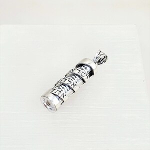 925 Sterling Silver Mezuzah Pendant Necklace with Scroll, Shema Israel image 5