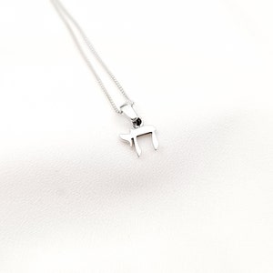 Chai Pendant Necklace Life Symbol, 925 Sterling Silver Necklace, Small Dainty Chai, Hebrew Jewish Jewelry