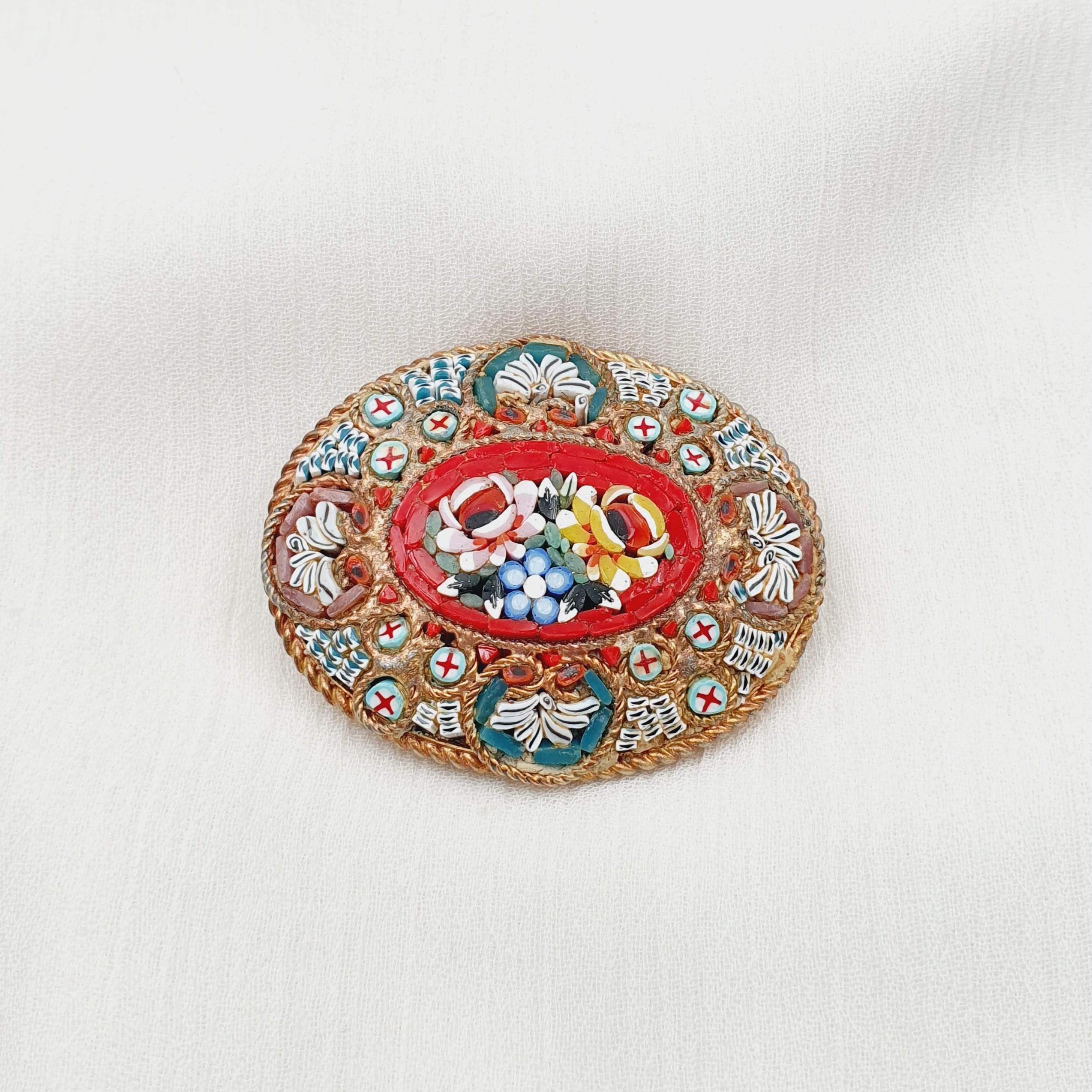 Micro mosaic brooch - Etsy 日本
