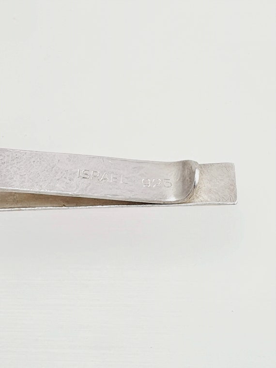 Vintage 925 Sterling Silver Tie Clip Israel 1950's - image 4