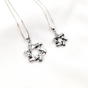 Shema Israel Pendant Necklace, Star Of David Pendant, 925 Sterling Silver Necklace, Jewish Hebrew Jewelry