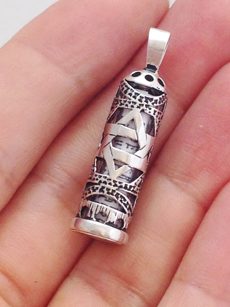 Mezuzah Necklace With Scroll Mezuzah Case Pendant Sterling - Etsy