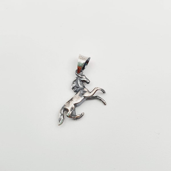 925 Sterling Silver Horse Charm, 3D Horse Pendant Charm, Animal Charm