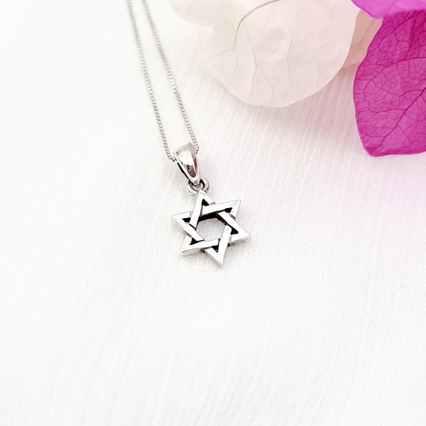 Star of David Necklace, 925 Sterling Silver David Star Pendant, Star Charm, Magen David Pendant, Judaica Jewish Jewelry