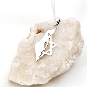 Collier carte d'Israël, étoile de David, pendentif pays, pendentif carte d'Israël en argent sterling 925, cadeau bijoux juifs, bijoux judaïques