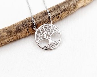 Sterling Silver Tree of Life Pendant Necklace: Jewish Kabbalah Jewelry