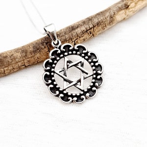 David Star Necklace 925 Sterling Silver, Star of David Pendant, Magen David Pendant, Judaica Jewish Jewelry