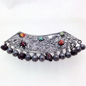 Vintage Brooch, Vintage Filigree Silver Brooch Gemstones Handmade, Vintage Silver Jewelry, Vintage Silver Brooch Pins