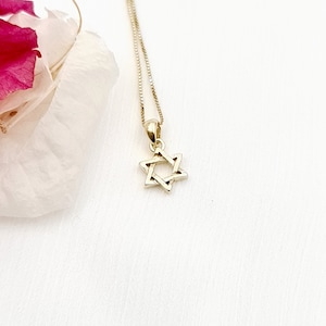 Collier étoile de David en plaqué or : pendentif en argent 925, bijoux Judaica